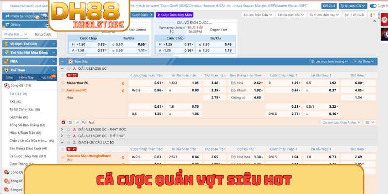 Cá cược quần vợt siêu hot