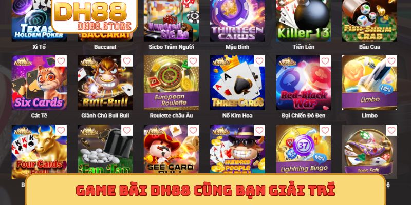 Game bài DH88 cùng bạn giải trí