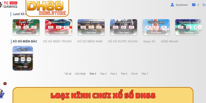 Loại hình chơi xổ số DH88