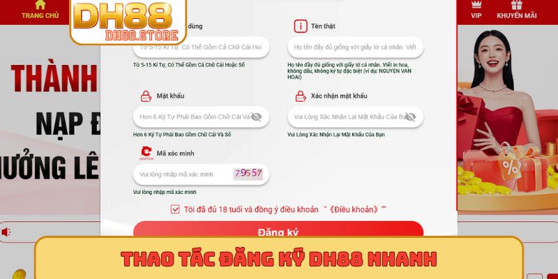 Thao tác đăng ký DH88 nhanh