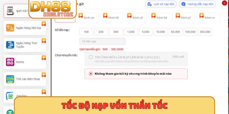 Tốc độ nạp vốn thần tốc